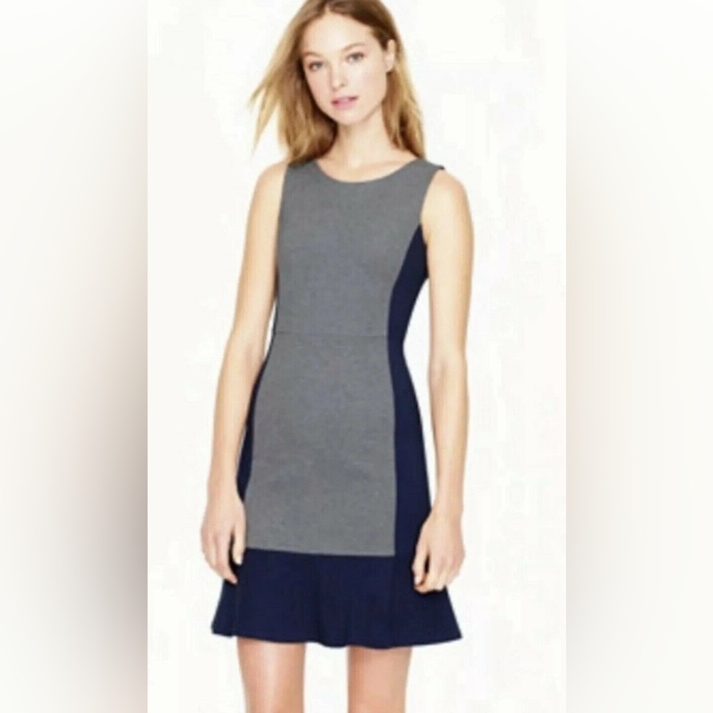J. Crew Navy and Gray Dress